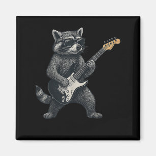 Racoon Playing Guitar Rock And Roll Gift Men Wome Magnet