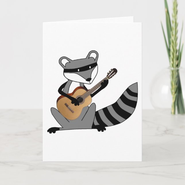 Racoon Playing the Guitar Card (Front)