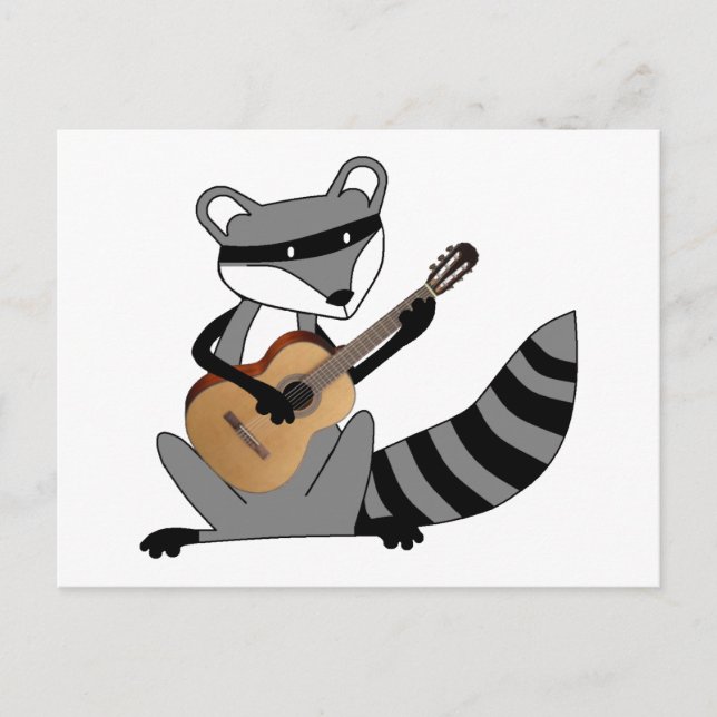 Racoon Playing the Guitar Postcard (Front)