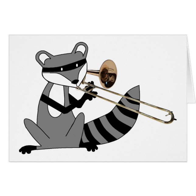 Racoon Playing the Trombone (Front Horizontal)
