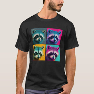 Racoon Pop Illustration Colourful Animal Women T-Shirt
