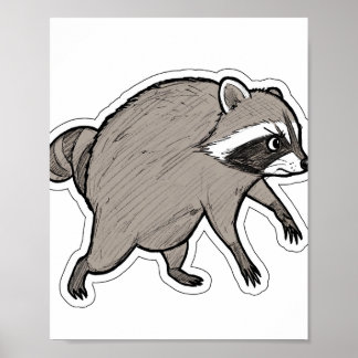 Racoon Portrait Poster