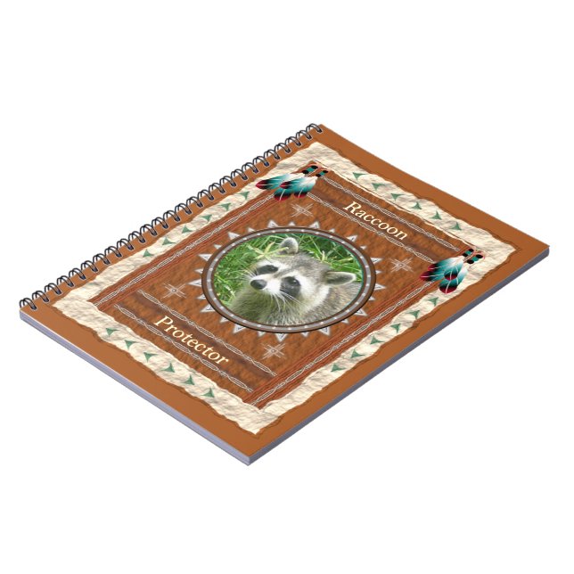 Racoon Protector Energy Spiral Notebook (Left Side)