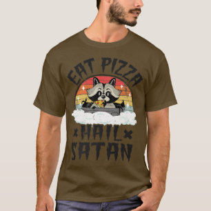 Racoon Punk Band Death Metal Rainbow Eat Pizza Ha T-Shirt