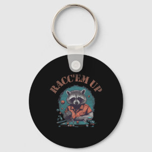 Racoon Raccem Up Billiards Rack Them Up Pool Funn Key Ring