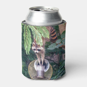 Racoon Raiding the Bird Feeder Can Cooler