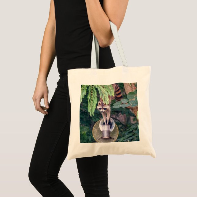 Racoon Raiding the Bird Feeder Tote Bag (Front (Product))