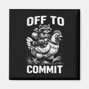 Racoon Riding Chicken Off To Commit Software Deve Magnet
