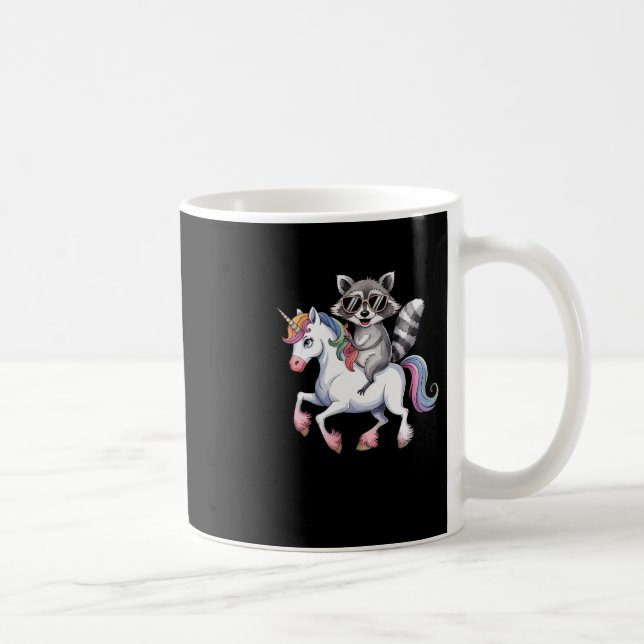 Racoon Riding Unicorn Cute Animal Fantasy For Kid Coffee Mug (Right)