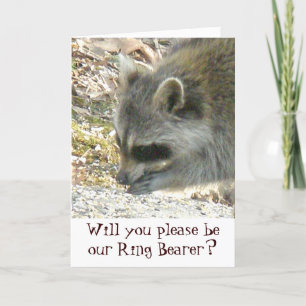 Racoon Ring Bearer Request Card