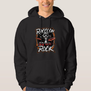 Racoon Rock T-shirt - Funny Racoon Cowboy Design Hoodie