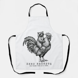 Racoon Rooster Apron Funny Vintage Gift