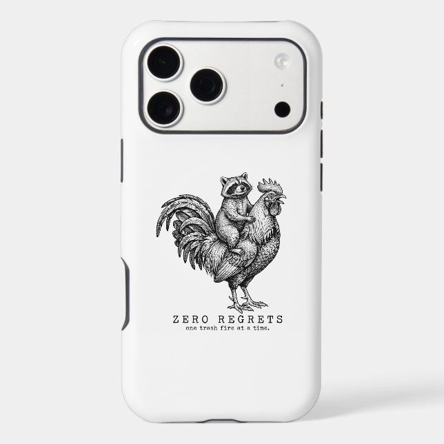 Racoon Rooster iPhone Case Funny Gift (Back)