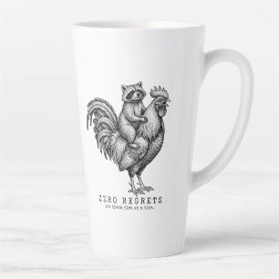 Racoon Rooster Latte Mug Funny Sarcastic Gift