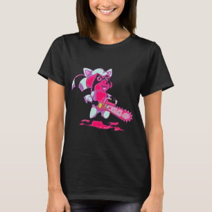 Racoon Scary Vaporwave Trash Panda Animal Creepy R T-Shirt