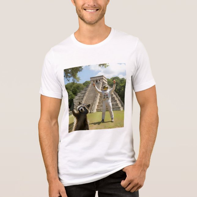 Racoon Selfie 3 Tri-Blend Shirt (Front)
