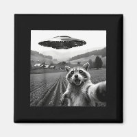 Racoon Selfie With Alien Ufo Funny Racoon Alien Bi
