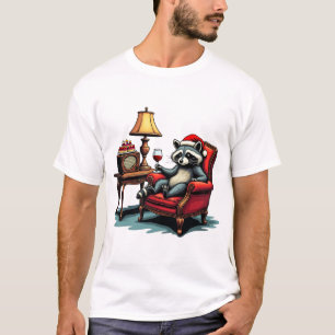 Racoon Sitting in a Chair, Sipping Wine unique Gi T-Shirt