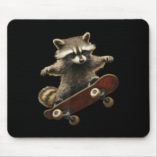 Racoon Skateboard Skateboarding Funny Graphic Mouse Pad