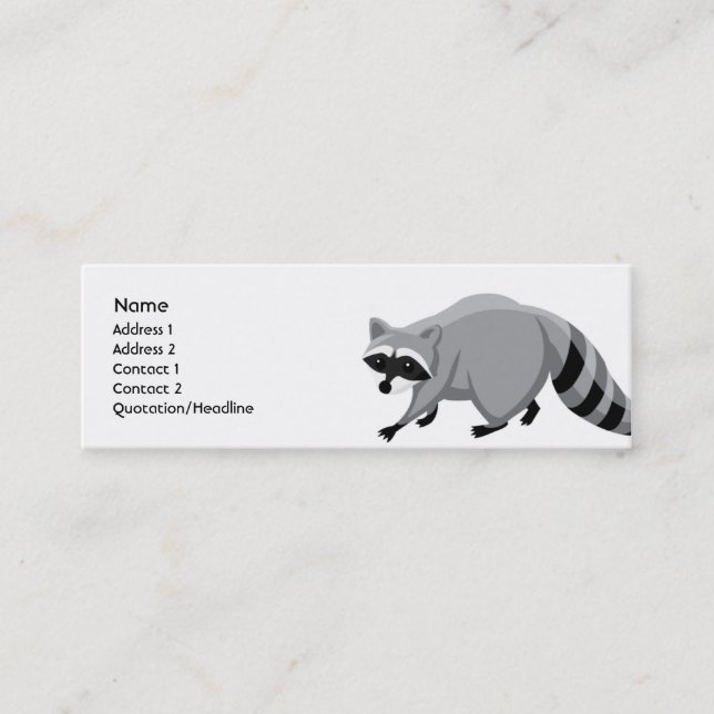 Racoon - Skinny Mini Business Card (Front)