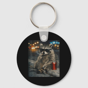 Racoon Smoking Cigarette Funny Animal Meme Key Ring