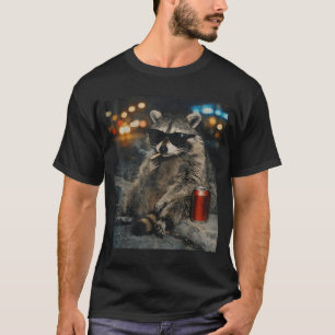 Racoon Smoking Cigarette Funny Animal Meme T-Shirt