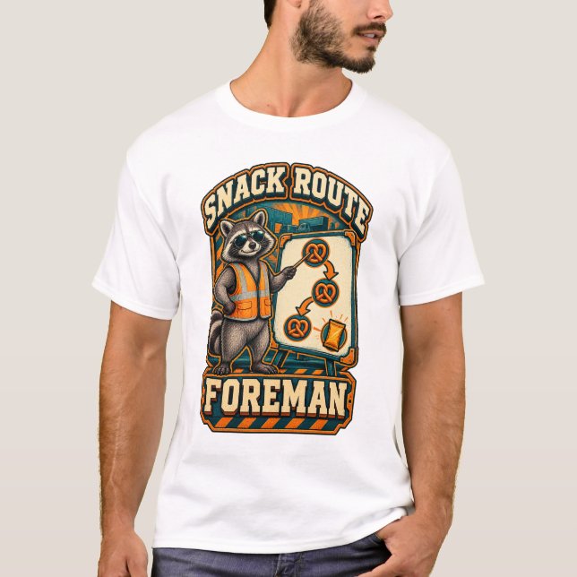 Racoon Snack Route Foreman Logistics T-Shirt (Front)