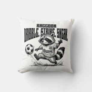 "Racoon Soccer Star - Dribble Strike Sneak " Cushion