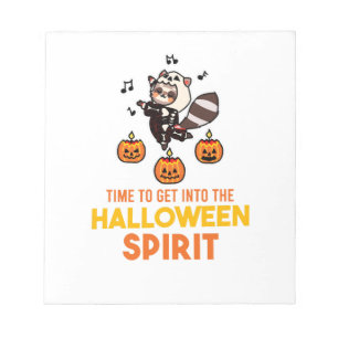 Racoon Spirit Halloween Pumpkin Party Notepad