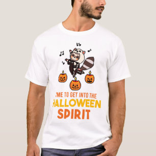 Racoon Spirit Halloween Pumpkin Party T-Shirt