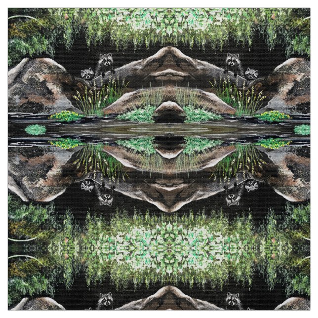 Racoon Spring Escape Fabric (Swatch)