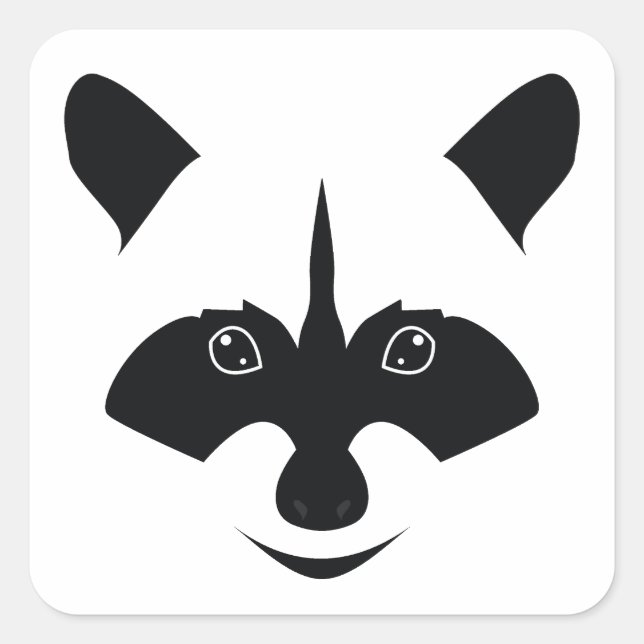 Racoon Square Sticker (Front)