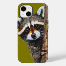 Racoon Staring from Tree iPhone 14 Case