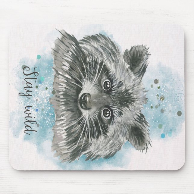 Racoon Stay Wild | Gift For Kids Mouse Pad (Front)