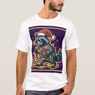 Racoon Stealing Christmas Lights T-Shirt