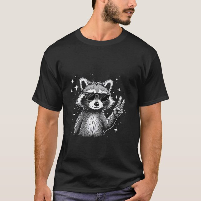 Racoon sunglasses T-Shirt (Front)