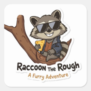 Racoon the Rough - A Furry Adventure Square Sticker