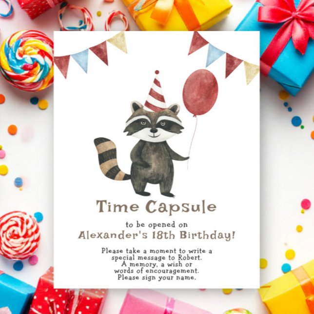 Racoon Time Capsule 1st birthday Poster (Creator Uploaded)
