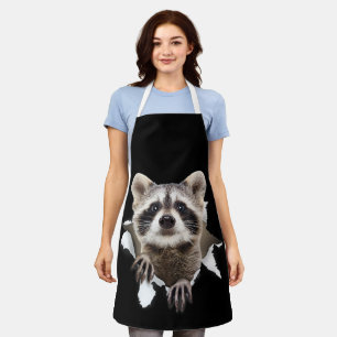 Racoon Torn For Racoon Lover, Racoon Dad, Racco Apron