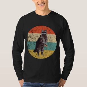 Racoon Trash Food Garbage Retro Vintage Sunset Ra T-Shirt