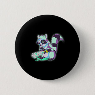 Racoon Trash Panda Scary Vaporwave 80s Animal Spo 6 Cm Round Badge
