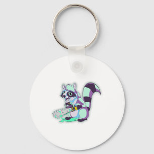 Racoon Trash Panda Scary Vaporwave 80s Animal Spo Key Ring