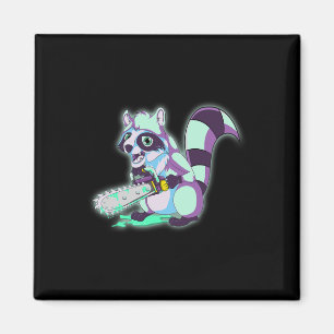 Racoon Trash Panda Scary Vaporwave 80s Animal Spo Magnet