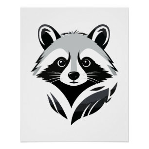 Racoon Vector Art Animal Modern Urban Graphic Poster