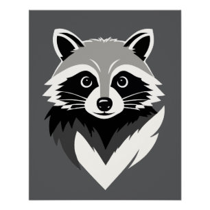 Racoon Vector Art Animal Modern Urban Graphic  Poster