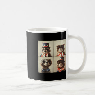 Racoon Vintage Photo Machine Style, Independence  Coffee Mug