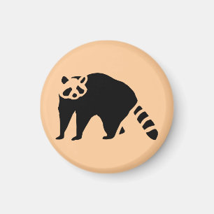 Racoon Vintage Wood Engraving Magnet