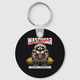 Racoon Washing Machine Bodybuilding Fitness Gym  Key Ring