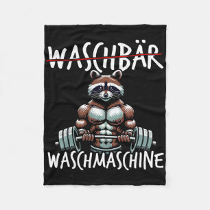 Racoon Washing Machine Racoon Fitness Bodybuildi Fleece Blanket