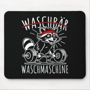 Racoon Washing Machine Racoon Fitness Bodybuildi Mouse Pad